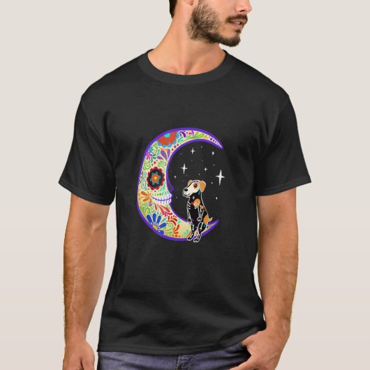Brittany Dia De Los Muertos Skeleton T-shirt (Voorkant)