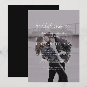 Brittany Elegant Photo Calligraphy Vrijgezellenfee Kaart