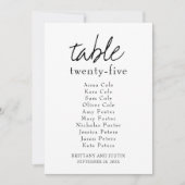 Brittany Elegant Wedding Table Seating Chart Kaart (Voorkant)