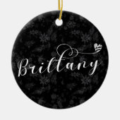 Brittany Flag in Heart, Breton Keramisch Ornament (Voorkant)