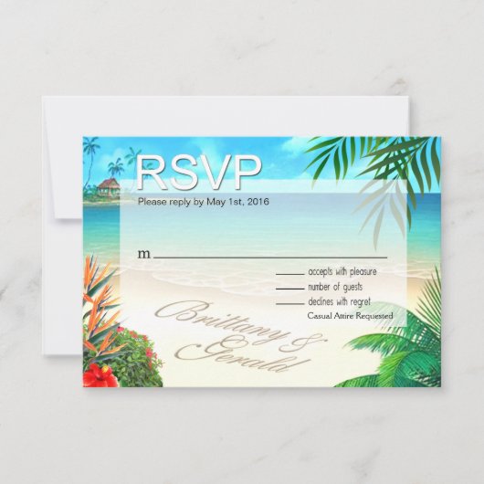 Brittany & Gerald Plage Exotique RSVP ::custom:: (Devant)