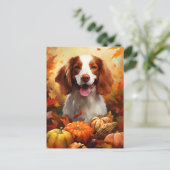 Brittany hond Herfst Thanksgiving  Briefkaart (Staand voorkant)