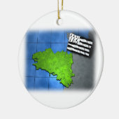 Brittany met eigen vlag keramisch ornament (Links)