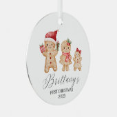Brittany Personalized Baby's First Christmas Metalen Ornament (Voorkant Rechts)