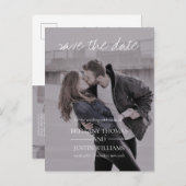 Brittany Photo Moderne Écriture Blanche Faire-Part (Devant / Derrière)