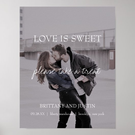 Brittany Photo Wedding Dessert Sweets Table Sign Poster (Voorkant)