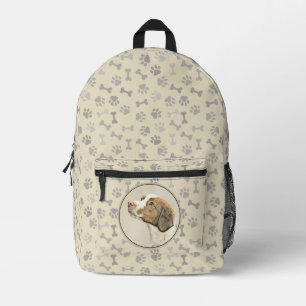 Brittany Schilderij - Lieve Originele Hond Kunst Bedrukte Rugzak