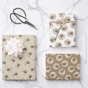 Brittany Schilderij Sinaasappel Roan Spaniel Schat Inpakpapier Vel