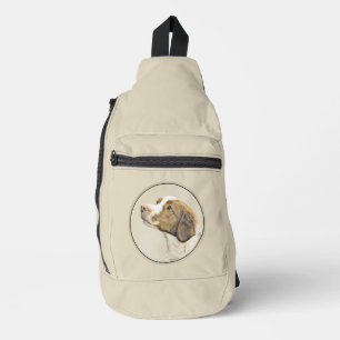 Brittany Schilderij Sinaasappel Roan Spaniel Schat Sling Bag