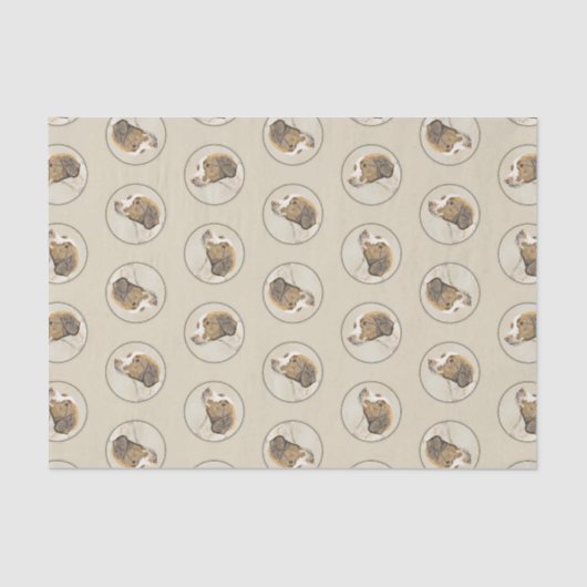 Brittany Schilderij Sinaasappel Roan Spaniel Schat Tissuepapier (Voorkant)