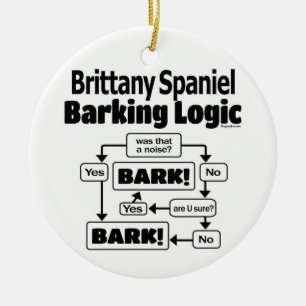 Brittany Spaniel Barking Logic Keramisch Ornament