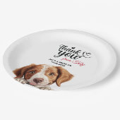 Brittany Spaniel Bruiloft Dank u Papieren Bordje (Gekanteld)