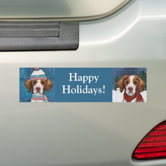 Brittany Spaniel Bumpersticker (Op auto)