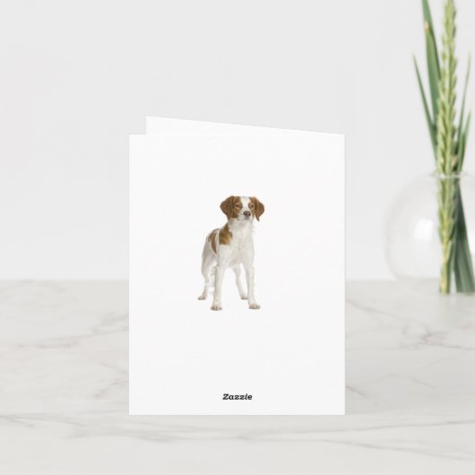 Brittany Spaniel Chien Chien Blanc Carte de note (Dos)