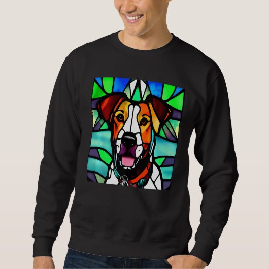 Brittany Spaniel - Colorful Stained Glass Premium_ Trui (Voorkant)