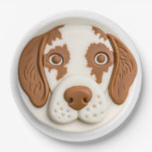Brittany Spaniel Dog 3D geïnspireerd Papieren Bordje (Voorkant)