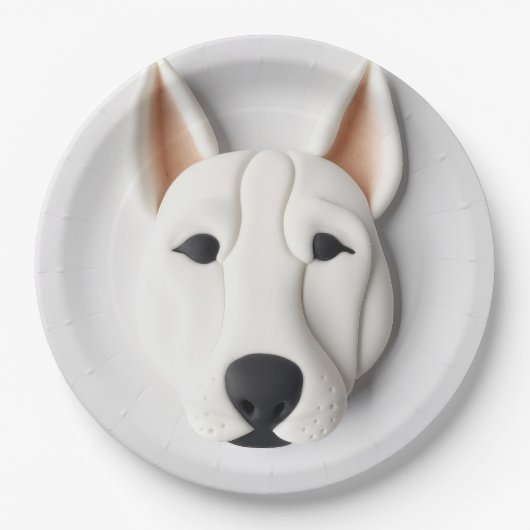 Brittany Spaniel Dog 3D geïnspireerd Papieren Bordje (Voorkant)