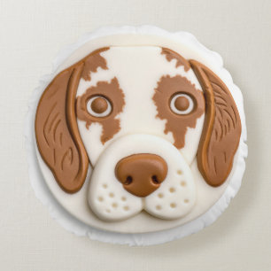 Brittany Spaniel Dog 3D geïnspireerd Rond Kussen