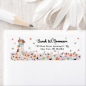 Brittany Spaniel Dog Bowtie bloemen Etiket (Insitu)