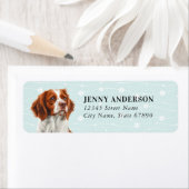 Brittany Spaniel Dog Retourner l'adresse Étiquette (En situation)