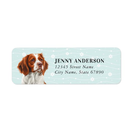 Brittany Spaniel Dog Retourner l'adresse Étiquette (Devant)