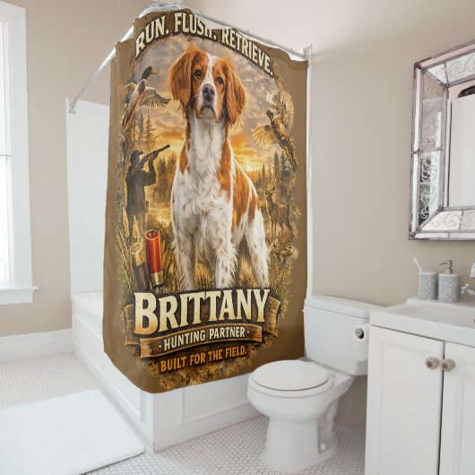 Brittany Spaniel Douchegordijn (In situ)