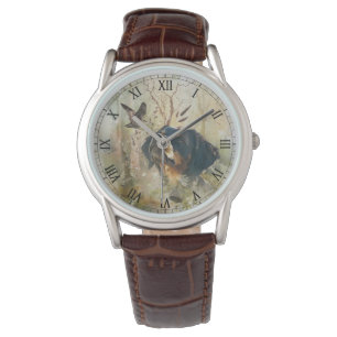 Brittany Spaniel en houtsnip Horloge