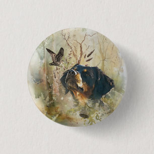 Brittany Spaniel en houtsnip Ronde Button 3,2 Cm