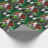 Brittany Spaniel fiets St. Patrick's Day Cadeaupapier (Hoek)