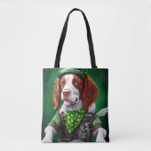 Brittany Spaniel fiets St. Patrick's Day Draagtas (Voorkant)