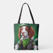 Brittany Spaniel fiets St. Patrick's Day Draagtas (Achterkant)