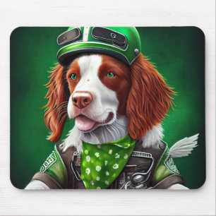 Brittany Spaniel fiets St. Patrick's Day Muismat