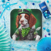 Brittany Spaniel fiets St. Patrick's Day Papieren Bordje (Feest)