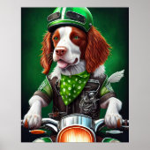 Brittany Spaniel fiets St. Patrick's Day Poster (Voorkant)