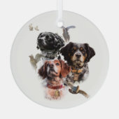 Brittany Spaniel Glas Ornament (Achterkant)