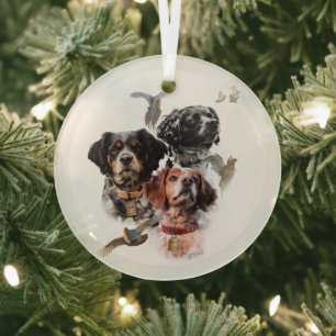 Brittany Spaniel Glas Ornament