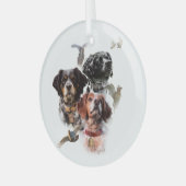 Brittany Spaniel Glas Ornament (Voorkant links)