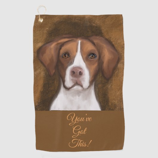 Brittany Spaniel Golfhanddoek (Voorkant)
