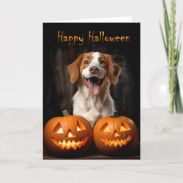 Brittany Spaniel Halloween Kaart