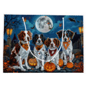 Brittany Spaniel Halloween Spooky Groot Cadeauzakje (Achterkant)