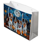 Brittany Spaniel Halloween Spooky Groot Cadeauzakje (Achterkant Gekanteld)