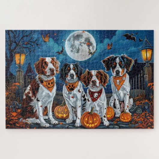 Brittany Spaniel Halloween Spooky Legpuzzel (Horizontaal)