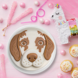 Brittany Spaniel Hond 3D Geïnspireerd Papieren Bordje