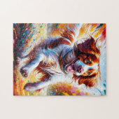 Brittany Spaniel Hond Acryl Art Print Hond Gift Legpuzzel (Horizontaal)