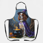 Brittany Spaniel Hond grillige Halloween Schilderi Schort (Voorkant)