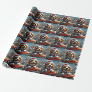 Brittany Spaniel hond kerst Cadeaupapier