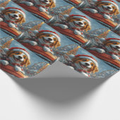 Brittany Spaniel hond kerst Cadeaupapier (Hoek)