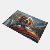 Brittany Spaniel Hond Kerstmis Deurmat (Schuin)