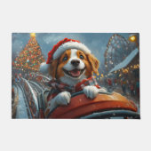 Brittany Spaniel Hond Kerstmis Deurmat (Voorkant)