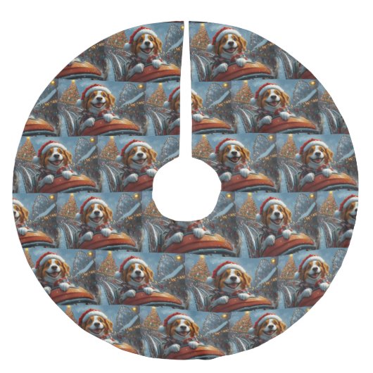 Brittany Spaniel Hond Kerstmis Kerstboom Rok (Voorkant)